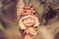 A little troll, playing in my garden. Royalty Free Stock Photo