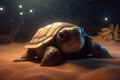 Little turtle sleeping near ocean. Generate Ai