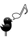 A little tweet bird sings a note Royalty Free Stock Photo