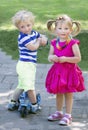 Little twins brother and sister Royalty Free Stock Photo