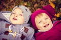 Little twins outdoor Royalty Free Stock Photo