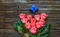 Little valentine gift box and roses