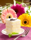 Little vanilla petit four Royalty Free Stock Photo