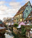 The little Venice of Colmar - is a picturesque old tourist area near the historic center of Colmar, Haut-Rhin, Alsace, France