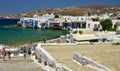 Little Venice on the island of Mykonos in the Aegean Sea, Greece Royalty Free Stock Photo