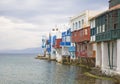 Little Venice on the island of Mykonos in Greece Royalty Free Stock Photo