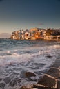 little venice at sunset, mykonos, Greece - luxury travel destiation - greek islands Royalty Free Stock Photo