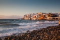 little venice at sunset, mykonos, Greece - luxury travel destiation - greek islands Royalty Free Stock Photo