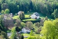 Little village in forest top view Royalty Free Stock Photo