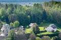 Little village in forest top view Royalty Free Stock Photo