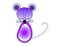 Little violet mouse. Vector illustration.