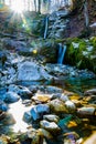 Small waterfalls during the winter Royalty Free Stock Photo