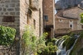 Little waterfall in Orbaneja del Castillo, beautiful village of Burgos, Castilla y Leon, Spain Royalty Free Stock Photo