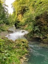 Little waterfall over the Radovna river in Slovenia Europ