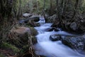 Little waterfalls in the river channel Royalty Free Stock Photo