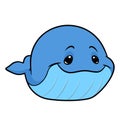 Little whale animal character cartoon illustration