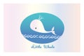 Little whale graphic logo vector