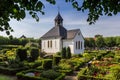 Little white chapel at the cemetary in Schleswig