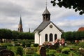 Little white chapel at the Cemetery in Schleswig