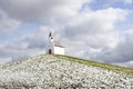 The Little White Church On The Hill In The Hague The Netherlands During Winter Snow. Royalty Free Stock Photo