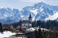Little church in the mountains of the Slovenian alps Royalty Free Stock Photo