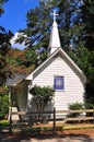 Little white church in the woods Royalty Free Stock Photo