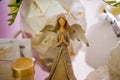 Little white guardian angel Vintage style decoration Royalty Free Stock Photo