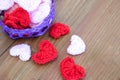 little wool hearts