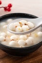 Little white tangyuan with sweet osmanthus honey and syrup soup