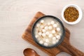 Little white tangyuan with sweet osmanthus honey and syrup soup