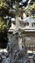 Little winged angels protecting the tombstone