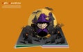Little witch on halloween night Royalty Free Stock Photo