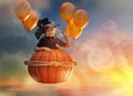 Little witch outdoors Royalty Free Stock Photo