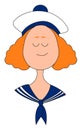 Little woman sailor, illustration, vector