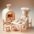 The little wooden baker a dream of bread and fire.The magic of the wood Royalty Free Stock Photo