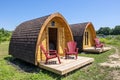 Little Wooden Cabins at a Camp Site