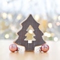 Little wooden christmas tree Royalty Free Stock Photo