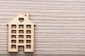 Little wooden house figure background or wallpaper Royalty Free Stock Photo