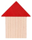 Little wooden house with red roof