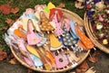 Little wooden painted angels art craft