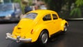 Little yellow beetle car toy cute Royalty Free Stock Photo