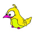 Little yellow bird canary animal illustration cartoon character isolated Royalty Free Stock Photo