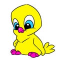 Little yellow bird chick animal character illustration cartoon
