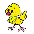 Little yellow canary character bird illustration cartoon Royalty Free Stock Photo