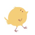 Little yellow chicken running. Vector illustration.