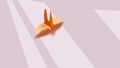 The little yellow paper crane flew out the window.