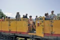 The little yellow train of the Pyrenees waiting for the departure