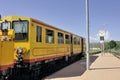 The little yellow train of the Pyrenees waiting for the departure