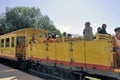 The little yellow train of the Pyrenees waiting for the departure