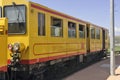 The little yellow train of the Pyrenees waiting for the departure